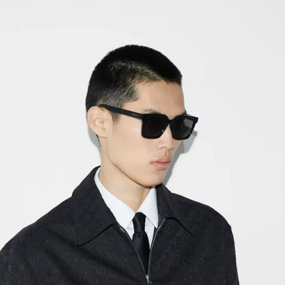 NEW Gucci GG1582SK 001 Black Grey Men Square Sunglasses GG 1582SK